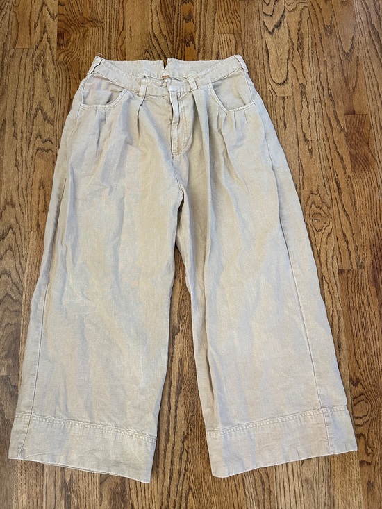 Free People Pants - Free People Pleated High-Rise Wide Leg Crop Jeans Pants 6